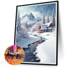Charger l&#39;image dans la galerie, Maison de neige-Full Round Diamond Painting-30x40cm

