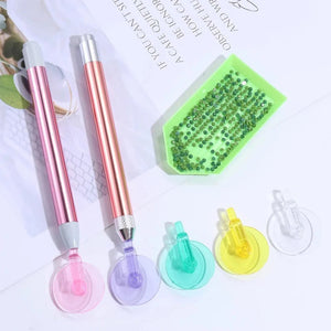 6 pièces Stylo perforateur à pointe colorée rouleau de peinture diamant 5D facile