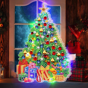 Peinture diamant de noël 5D suspendue lampe suspendue en strass