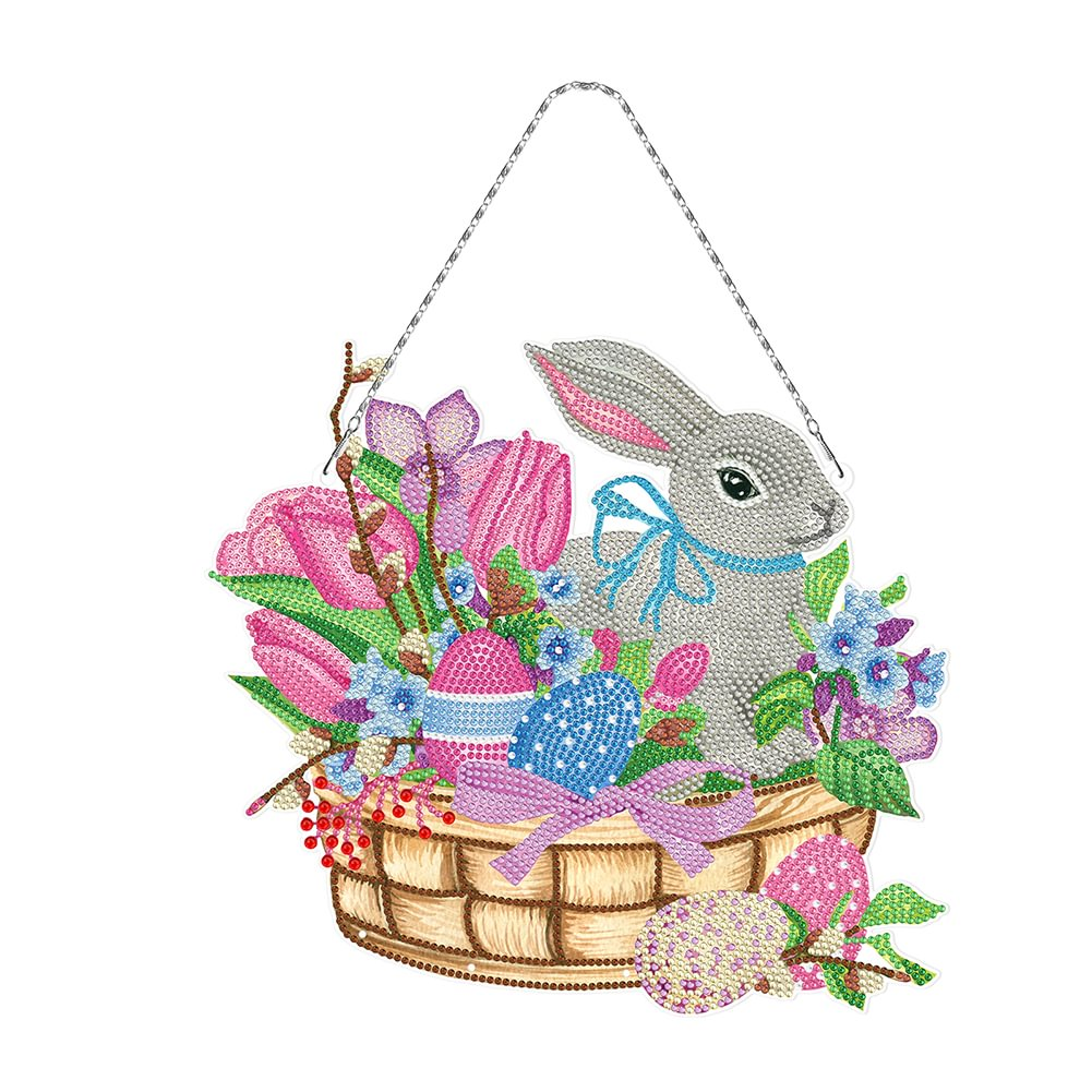 Panier de lapin de Pâques - étiquettes de bricolage