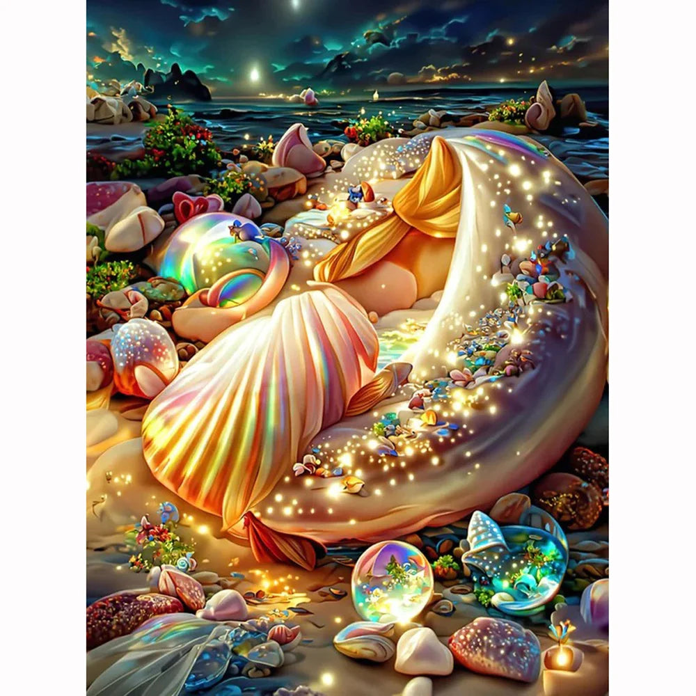 Paysage de plage - Peinture au diamant pleine perceuse