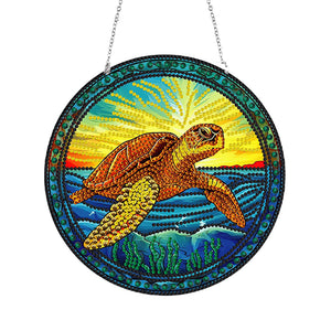 Pendentif tortue de mer-perceuse latérale simple-diamant