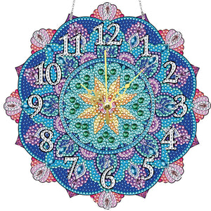 Horloge diamant en cristal mandala