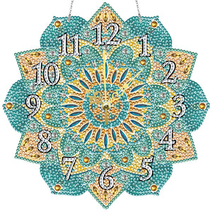 Horloge diamant en cristal mandala