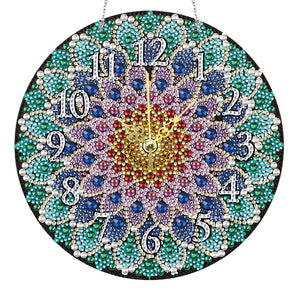Horloge diamant en cristal mandala