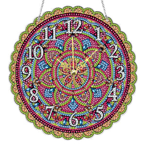 Horloge diamant en cristal mandala