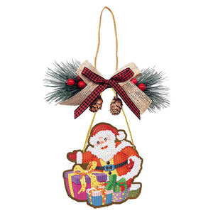 Pendentif diamant de Noël en bois