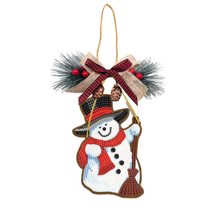 Pendentif diamant de Noël en bois