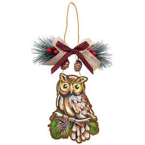 Pendentif diamant de Noël en bois