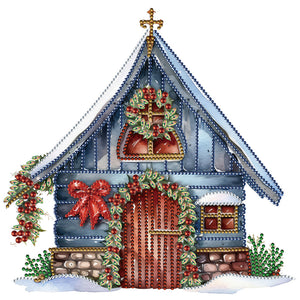 Maison de Noël Peinture diamant spéciale partielle-30*30cm