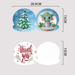 12 pièces/ensemble cartes de vœux animaux de noël-diamant