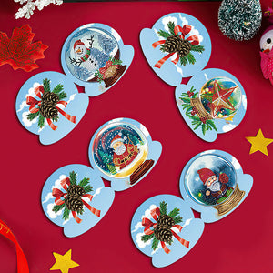 Cartes de vœux boule de cristal et diamant de noël, 10 pièces/ensemble