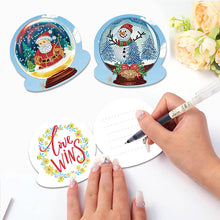 Charger l&#39;image dans la galerie, Cartes de vœux boule de cristal et diamant de noël, 10 pièces/ensemble
