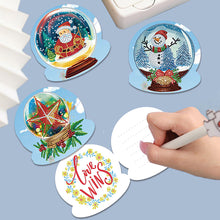 Charger l&#39;image dans la galerie, Cartes de vœux boule de cristal et diamant de noël, 10 pièces/ensemble
