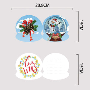 Cartes de vœux boule de cristal et diamant de noël, 10 pièces/ensemble