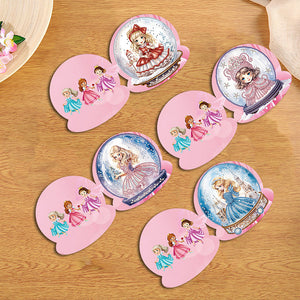 8 pièces/ensemble bonhomme de neige princesse-diamant cartes de vœux