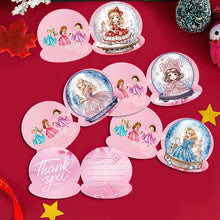 Charger l&#39;image dans la galerie, 8 pièces/ensemble bonhomme de neige princesse-diamant cartes de vœux
