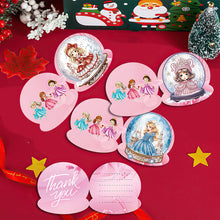Charger l&#39;image dans la galerie, 8 pièces/ensemble bonhomme de neige princesse-diamant cartes de vœux
