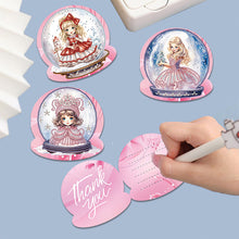 Charger l&#39;image dans la galerie, 8 pièces/ensemble bonhomme de neige princesse-diamant cartes de vœux
