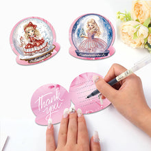 Charger l&#39;image dans la galerie, 8 pièces/ensemble bonhomme de neige princesse-diamant cartes de vœux
