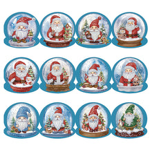 Charger l&#39;image dans la galerie, Cartes de vœux boule de cristal et diamant de noël  12 pièces/ensemble
