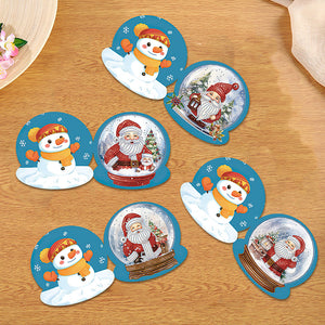 Cartes de vœux boule de cristal et diamant de noël  12 pièces/ensemble