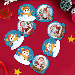 Cartes de vœux boule de cristal et diamant de noël  12 pièces/ensemble