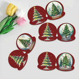 8 pièces/ensemble cartes de vœux arbre de noël-diamant