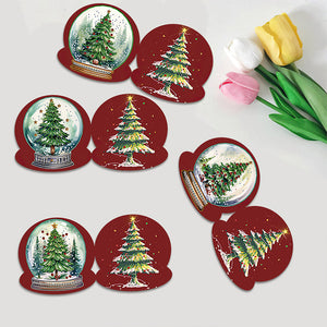 8 pièces/ensemble cartes de vœux arbre de noël-diamant