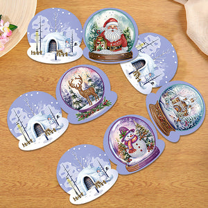 8 pièces/ensemble de cartes de vœux de noël en diamant