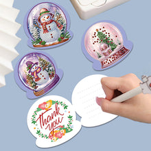 Charger l&#39;image dans la galerie, 8 pièces/ensemble de cartes de vœux de noël en diamant

