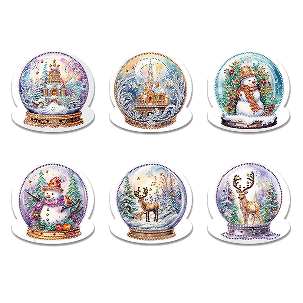 6 pièces/ensemble de cartes de vœux de noël en diamant