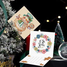 Charger l&#39;image dans la galerie, Cartes de vœux bonhomme en pain d&#39;épices de noël - 5 pièces/ensemble- diamant

