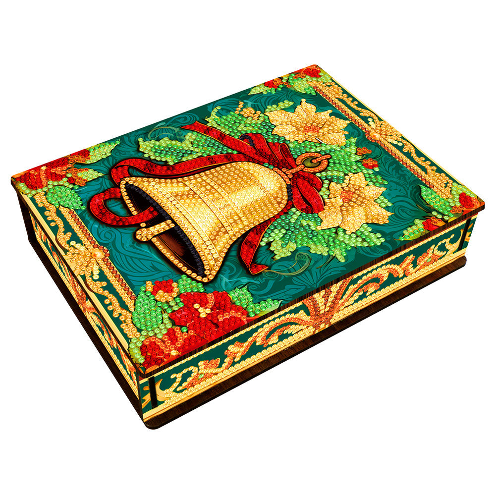 Étui de rangement diamant en bois de Noël