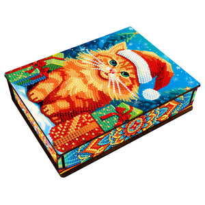 Étui de rangement diamant en bois de Noël