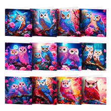 Charger l&#39;image dans la galerie, 8/12 pièces/ensemble-cartes de vœux hibou/croix-diamant
