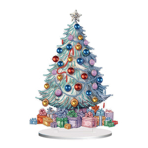 Arbre de Noël-Perceuse simple face-Ornement de bureau en bois diamant