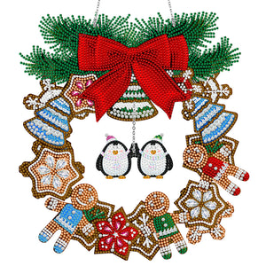 Couronne de diamants de Noël à un seul côté (avec lumière LED)