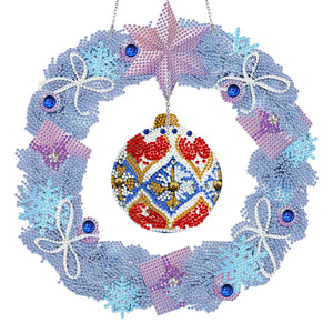 Couronne de diamants de Noël à un seul côté (avec lumière LED)