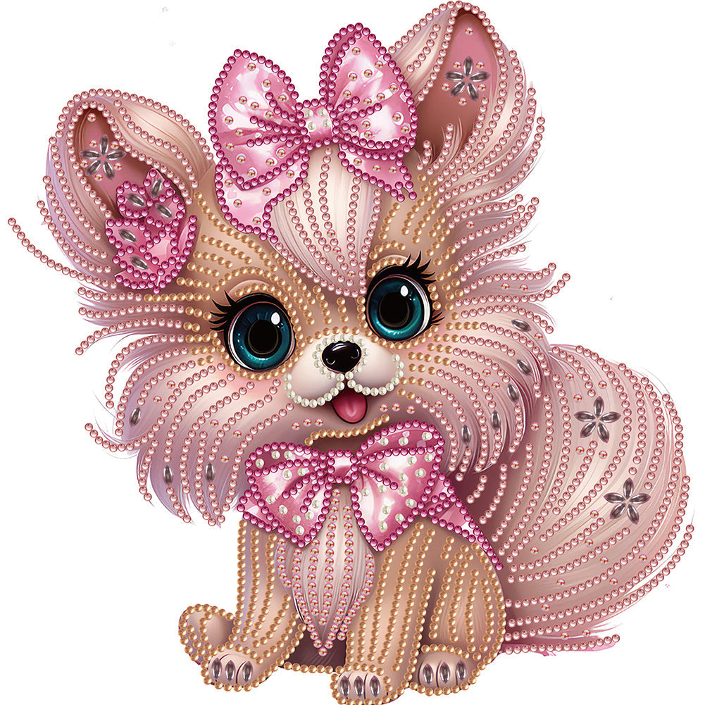 Chien-Peinture diamant spéciale partielle-30x30cm