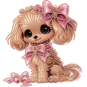 Chien-Peinture diamant spéciale partielle-30x30cm