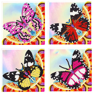 Marque-page de couverture d'angle Animal-diamant, 4 pièces/ensemble
