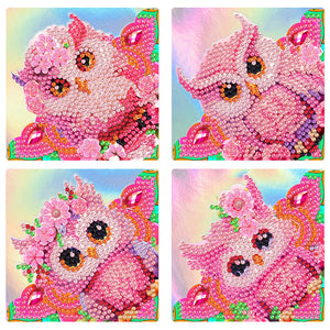 Marque-page de couverture d'angle Animal-diamant, 4 pièces/ensemble