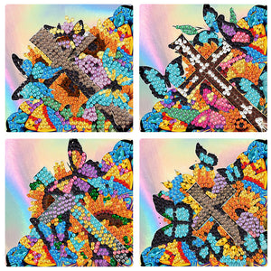 Marque-page de couverture d'angle Animal-diamant, 4 pièces/ensemble