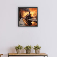 Charger l&#39;image dans la galerie, Peinture diamant ronde complète en forme de train -30*30cm
