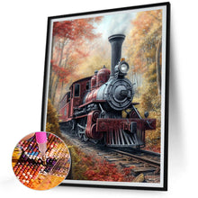 Charger l&#39;image dans la galerie, Peinture diamant ronde complète en forme de train-30x40cm
