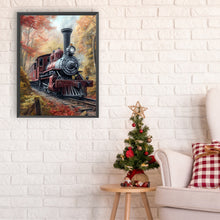 Charger l&#39;image dans la galerie, Peinture diamant ronde complète en forme de train-30x40cm
