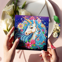 Charger l&#39;image dans la galerie, 8 pièces/ensemble de cartes de vœux licorne-diamant
