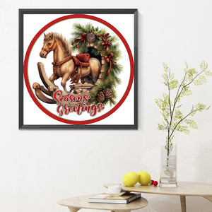 Christmas Trojan-complet Round peinture au diamant-30x30cm
