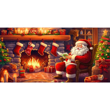Charger l&#39;image dans la galerie, Santa Claus-complet Round peinture au diamant-60x30cm-Large Size
